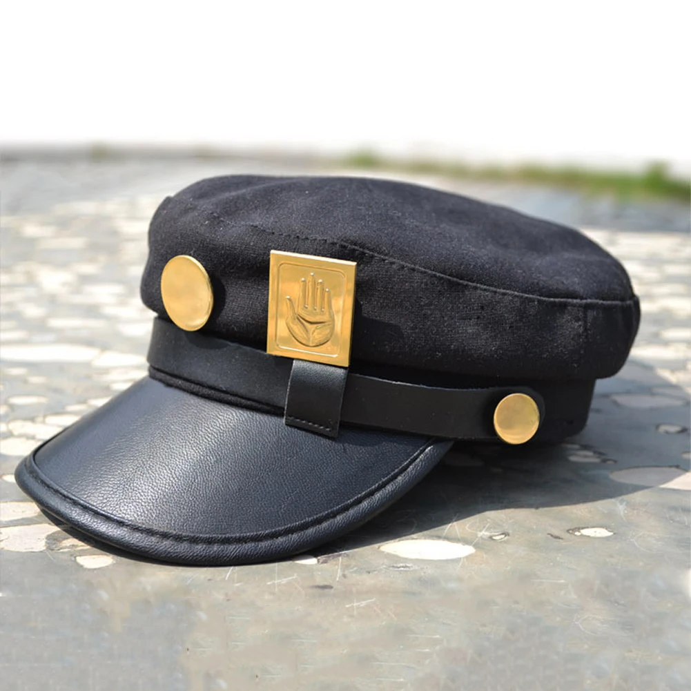 gray leather hat