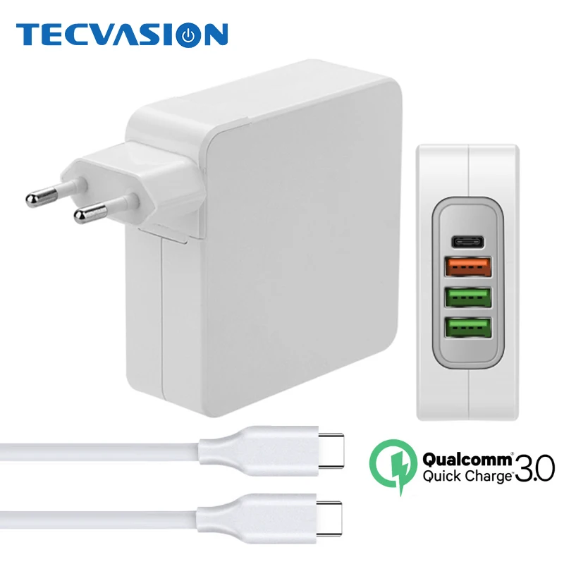 Зарядное устройство с 4 USB портами и поддержкой быстрой зарядки 45/29/18 Вт|Адаптеры