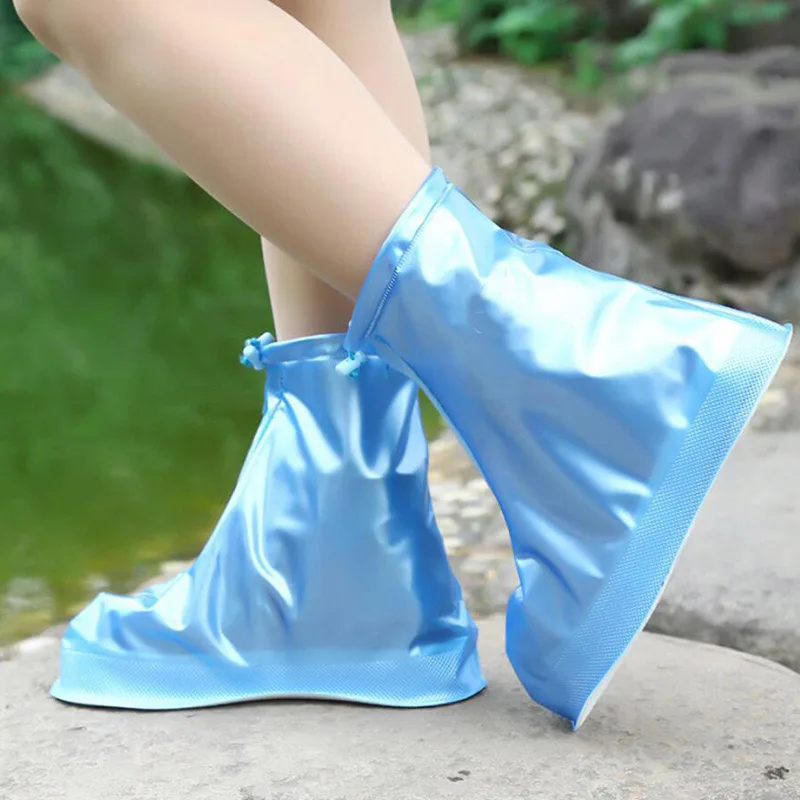 Only Jime/Водонепроницаемые ботинки с закрытой пяткой; туфли для многократного применения; нескользящая обувь для дождливой погоды с высоким берцем; водонепроницаемые ботинки - Цвет: Blue