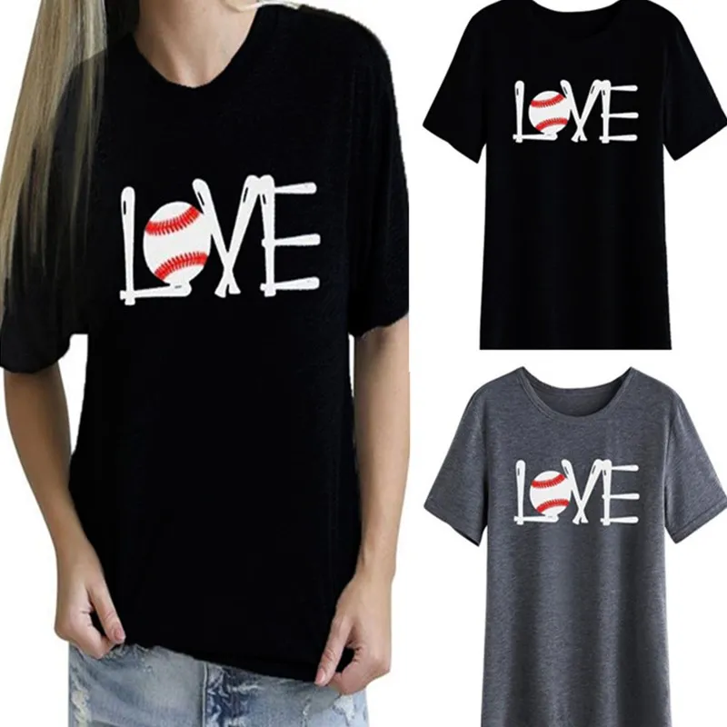 

2019 New Basic Women T-shirts Casual Love Printed Tops Tee Summer Female T shirt Short Sleeve T shirt For Women Clothing C263