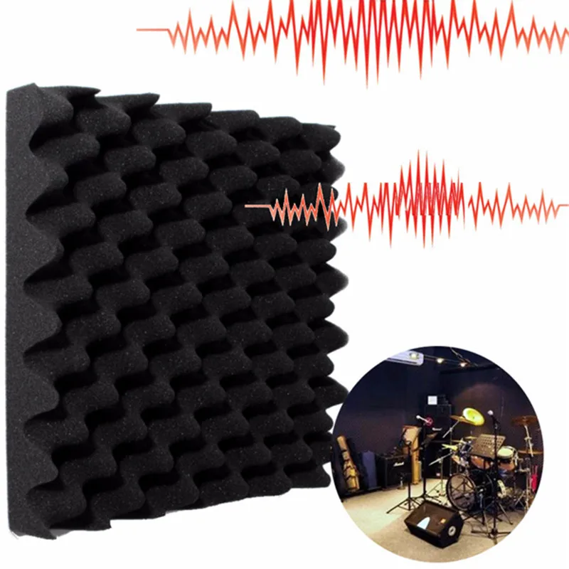 

Hot Sale Soundproofing Foam Crate Acoustic Wedge Foam Drum Room Waterproof Acoustical Sponge Black Prevent Echoes for Studios