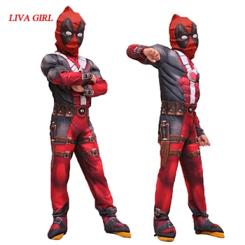 

LIVA GIRL New Arrival Deluxe Boys Marvel Anti-Hero Deadpool Children Muscle Movie Halloween Carnival Party Cosplay Costume