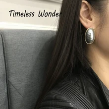 Timeless Wonder Geo овальные серьги-гвоздики в виде ракушки из искусственного жемчуга для женщин, ювелирные изделия, вечерние, в стиле рок, подиума, панк, готика Ins, новинка, редкие 8268