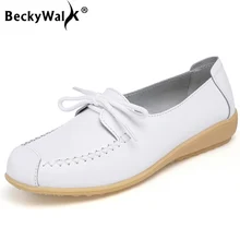 BeckyWalk/Новые весенние туфли из натуральной кожи; женские мокасины; лоферы на шнуровке; женские туфли-оксфорды; балетки на плоской подошве; женская обувь; WSH2739