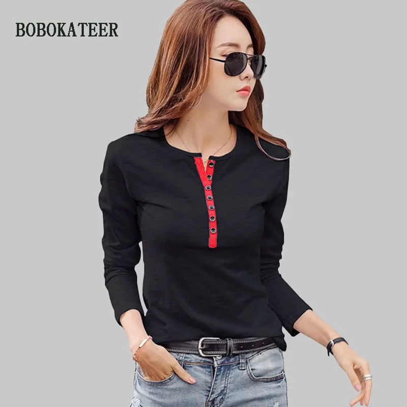 

BOBOKATEER long sleeve womens tops and blouses woman clothes blusas mujer de moda 2019 plus size blouse women shirts ladies tops