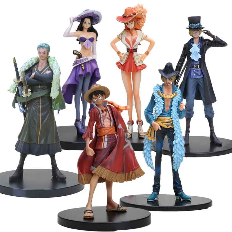 

11-18cm Anime One Piece 15th anniversary Sabo luffy nami robin sanji zoro PVC Action Figure Model Toy One Piece Figure