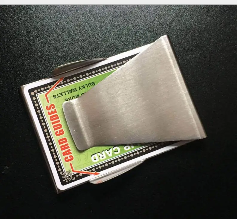 

Wholesale 500pcs/lot double side stainless steel .Metallic Money clips OPP packing Money Organizer