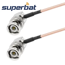 Superbat RF bnc-вилка штекер под прямым углом к BNC разъем под прямым углом помощью соединительного кабеля RG316 15 см для Беспроводной