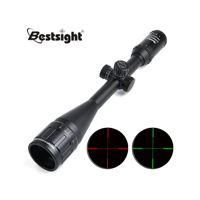 Bestsight 6-24x50 Тактический Снайперский прицел Riflescope зеленый и красный прицел для винтовки с подсветкой Оптический прицел охотничьи прицелы оптический прибор для страйкбола