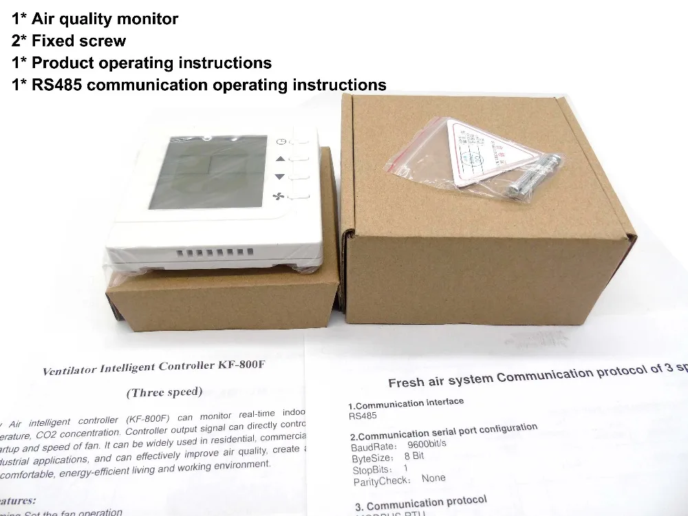 RS485 air quality monitoring instruments CO2 air controller adjustment ppm value for Three-speed ventilator