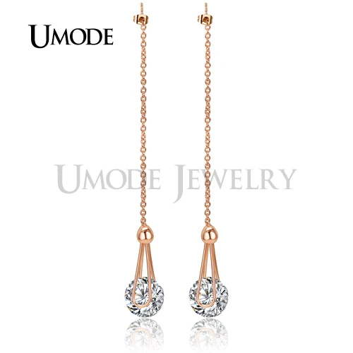 UMODE Серьги с швейцарскими фианитами 2 карата JE0229A|long drop earrings|long earringsdrop earrings |