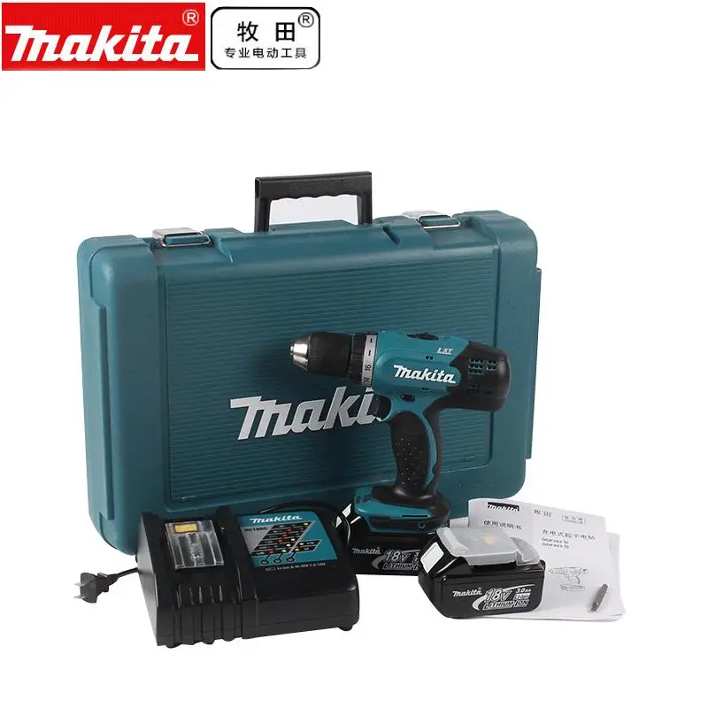 MAKITA 18V литиевая электродрель, DDF453RME зарядки дрель, многофункциональный бытовой электрический