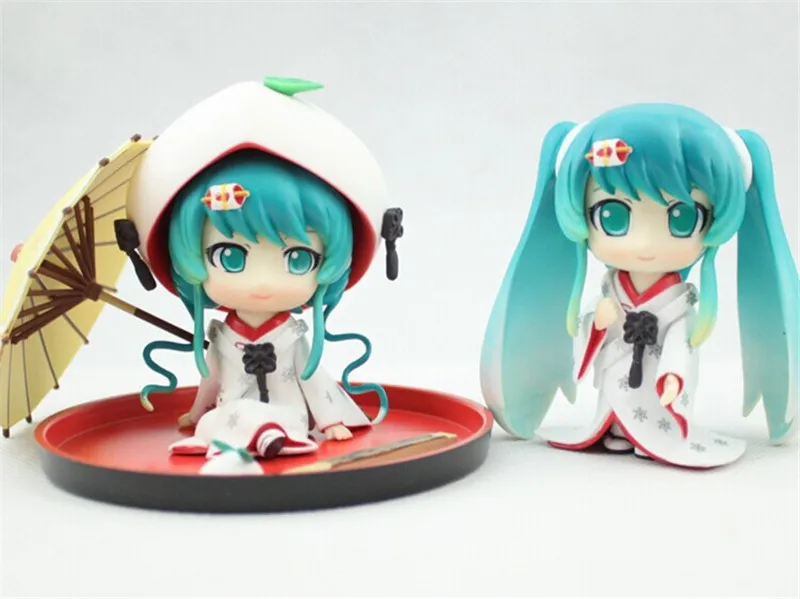 Anime Figurines Vocaloid Hatsune Miku Snow Miku Action Figures Toy Cute Girl Doll Brinquedos Kids Gift 4pcsset 410cm (3)