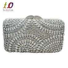 Stilvolle Abendtasche Luxus Kristall Kupplungen party hochzeit tasche Geldbörse Luxus Voller Kristall Stein Damen Bankett Tasche 88269