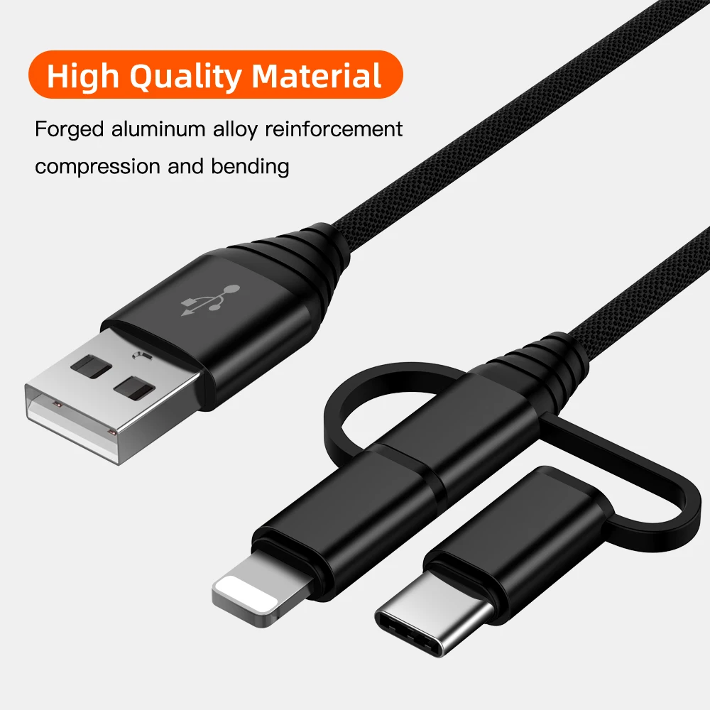 3 in 1 Mobile Phone USB Charging Cable for iPhone X Micro USB Type C Charger Cable for Xiaomi Huawei Samsung Fast Charging Cable