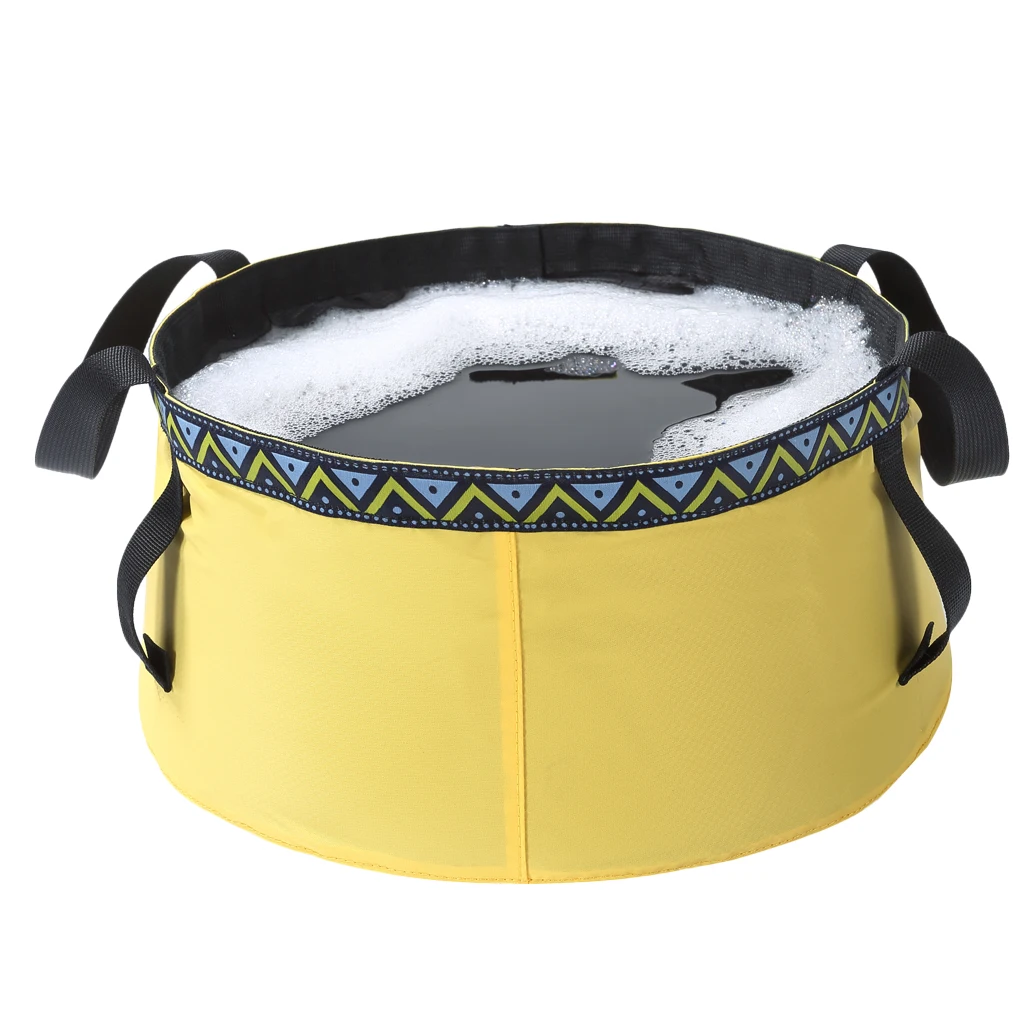 Foldable Sink Wash Basin Washbasin Bucket Outdoor Camping Water Pot Bag 6/8/12L for Kayak Canoe Fishing Picnic Hiking Accessory