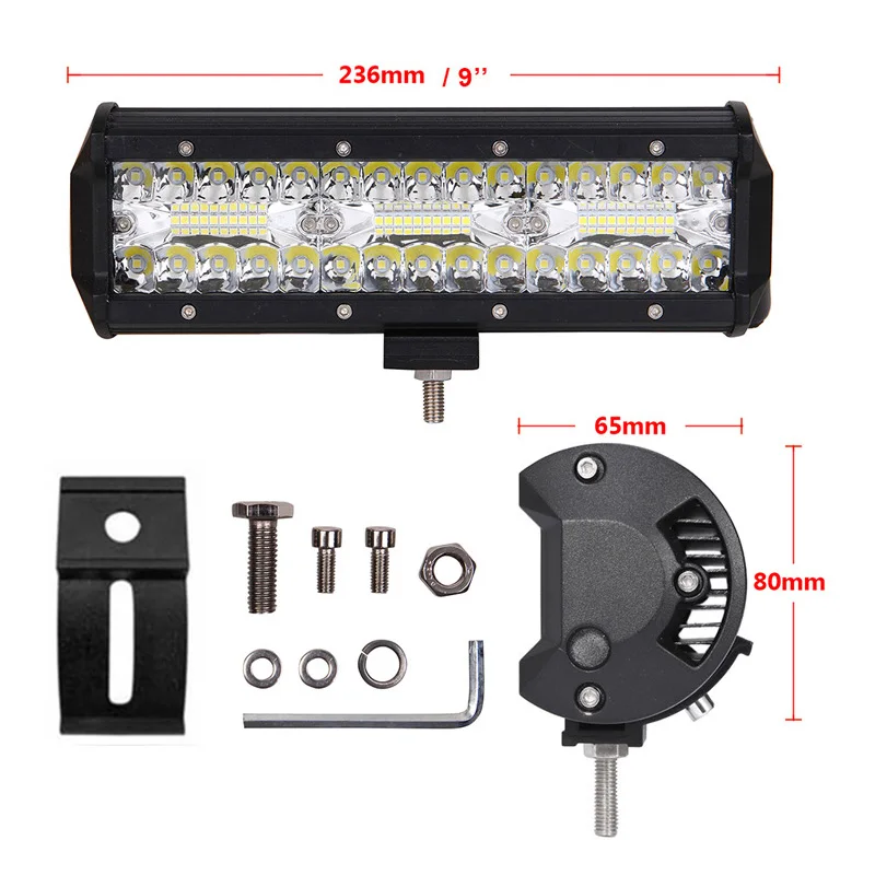 Barra de Luz de Trabalho 420w para Suv Levou 15 18 20 Polegada Tri Linhas 4x4 60 Carro Offroad w 120w 180w 240w 300w 360w Tractor 4 7 10 12 10 12 15 18 20 Polegada Tri Linhas