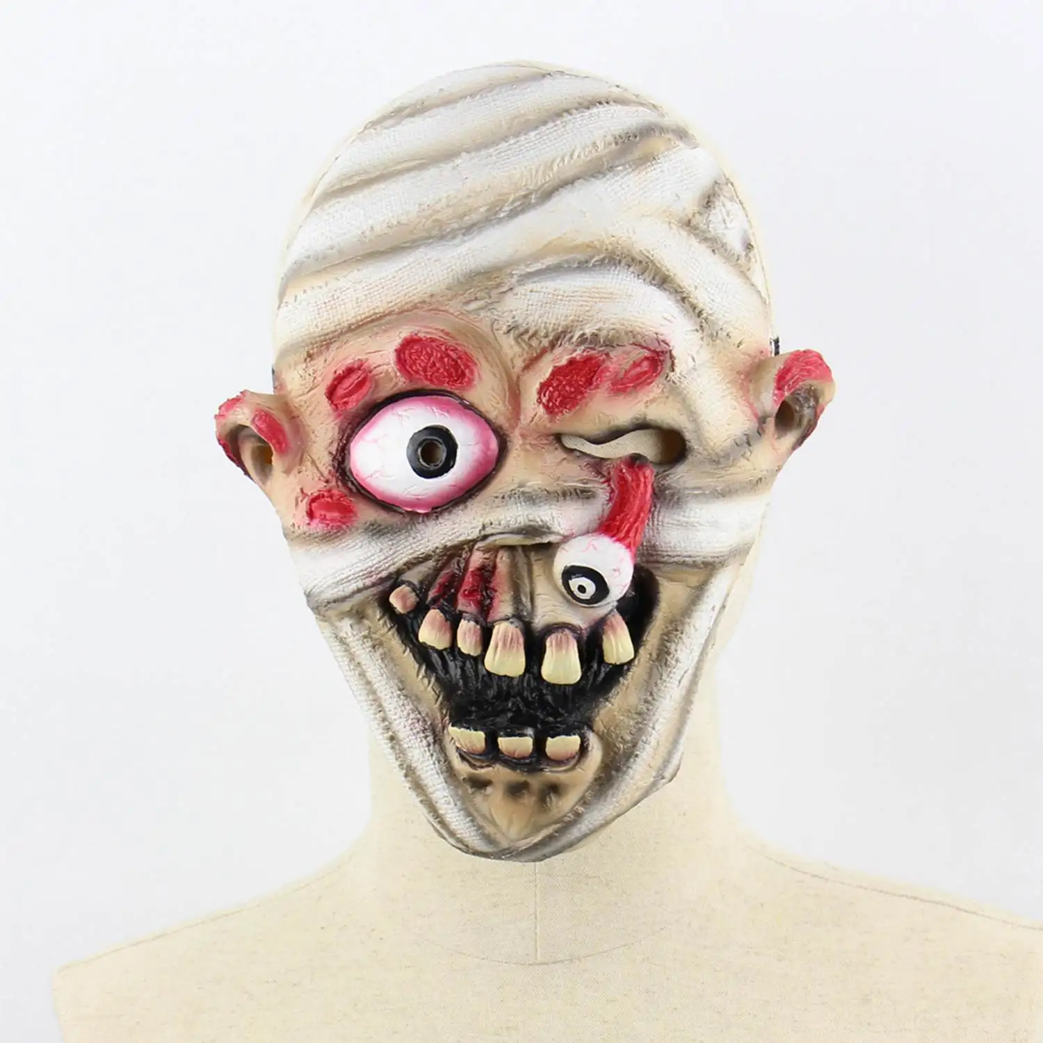 

Horror Darkness Zombie Mummy Fire Face Smelly Halloween Room Escape Haunted House Prop Scary LaTeX Zombie Ghost Mask