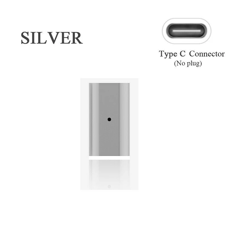 Портативный USB-C Магнитный адаптер типа C для huawei P30 Lite Pro разъем зарядки транфер пылезащитный Разъем для samsung Galaxy S10e - Цвет: Silver Type C