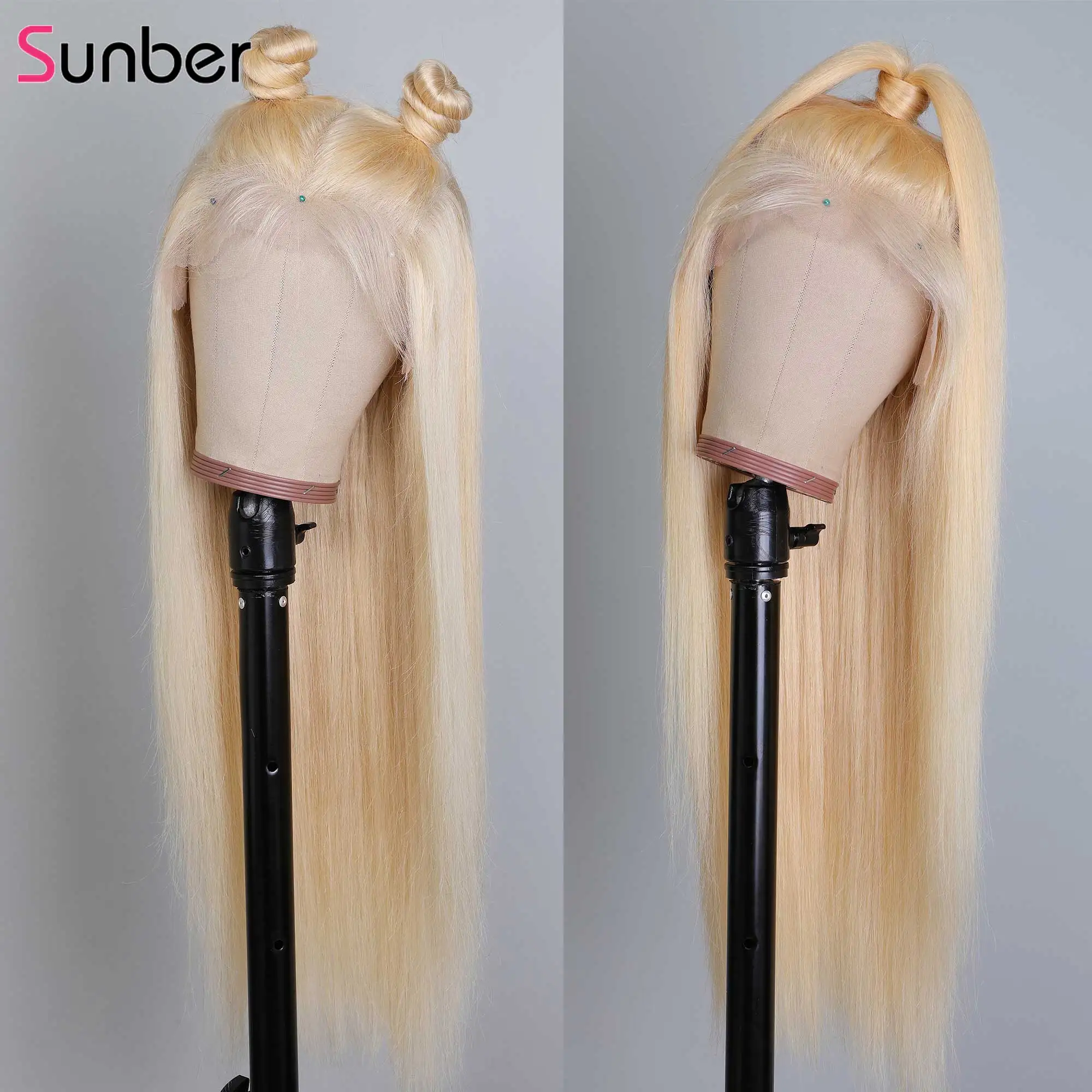 Sunber Hair Blonde Straight Lace Front Human Hair Wig 13x4/6 150% density Remy 613 Braizilian Lace Front Pre Plucked Wigs Hairs