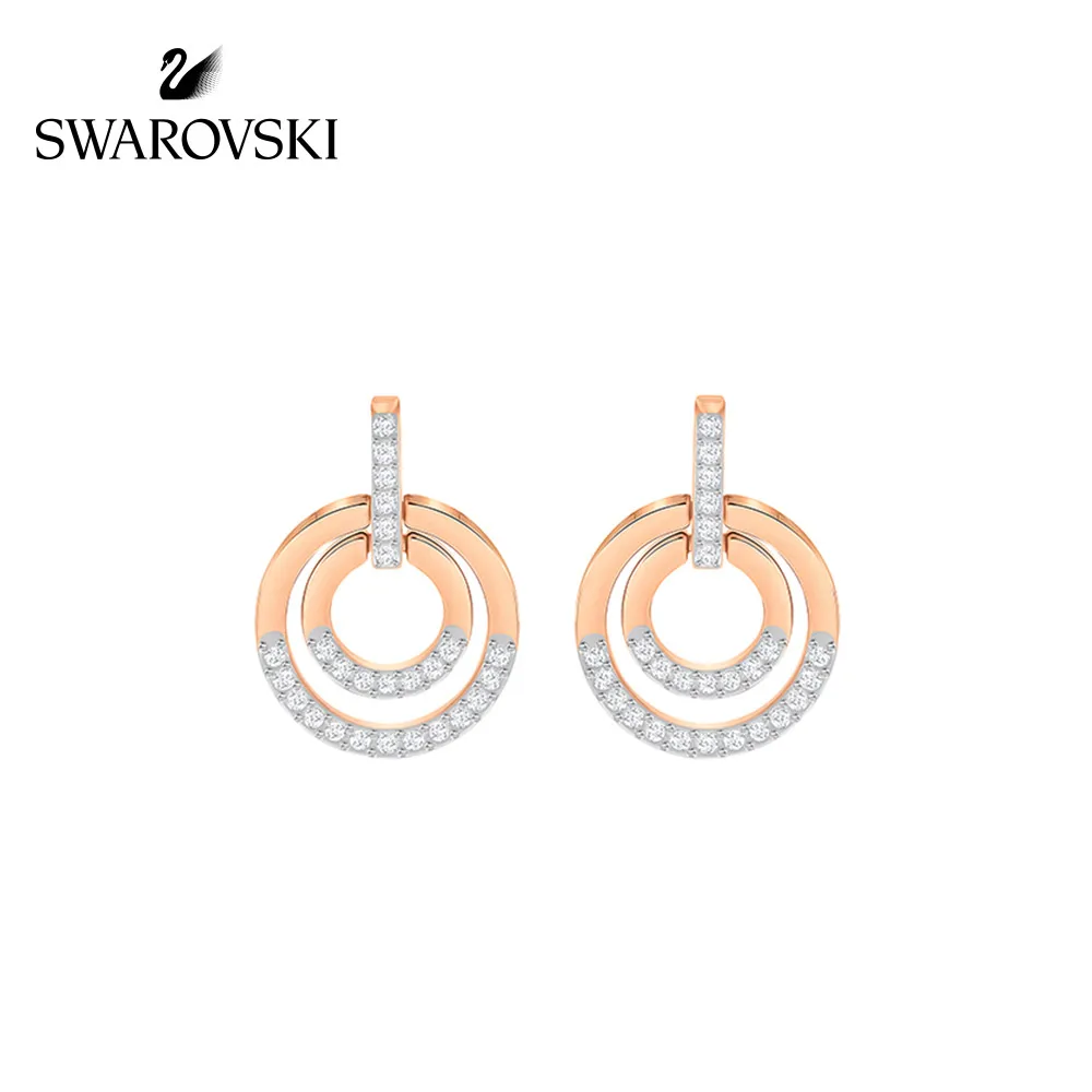 

Original Genuine Swarovski CIRCLE ear studs fashion all-lady decor drop earrings womens crystal ear ornament 5290188