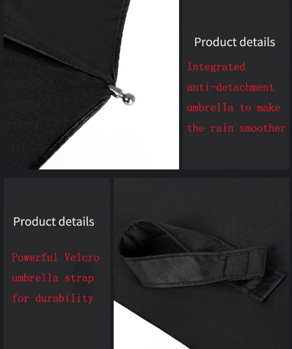 New Automatic Three-Folding Automatic Umbrella Sun Rain Women Male Auto Luxury Windproof Travel Umbrellas For Men Black (4)