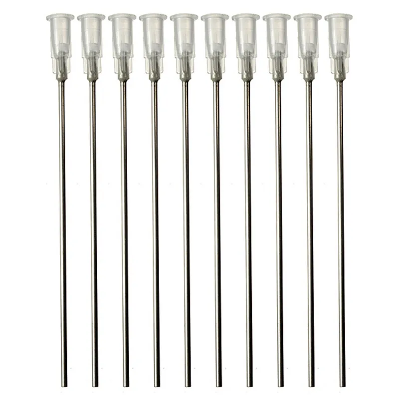 10pcs/Set 100MM White Stainless Steel Blunt Dispensing Needles Glue Syringe Needle Tips For Gluing Filling Ink Oil Welding Flux