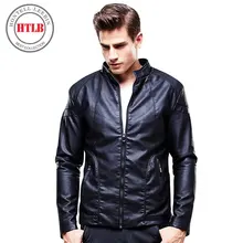 HTLB new fashion spring autumn men leather jacket brand clothing motorcycle jacket quality male leather coat men 8601