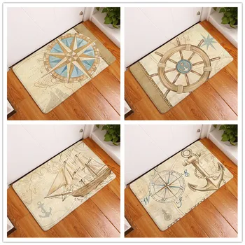 

Anti-Slip Door Mat Waterproof Cartoon Ocean Anchor Ferry Carpets Bedroom Rugs Decorative Stair Mats Home Decor Crafts