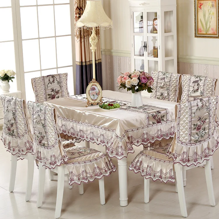 European luxury style lace Floral printing tablecloth set suit 150