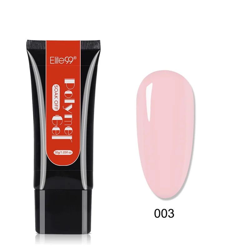 Elite99 Polygel наращивания ногтей акрилом поли для маникюра с использованием лака геля Белый металл с прозрачными кристаллами УФ светодиодный гель Советы повышения быстрая расширение гель