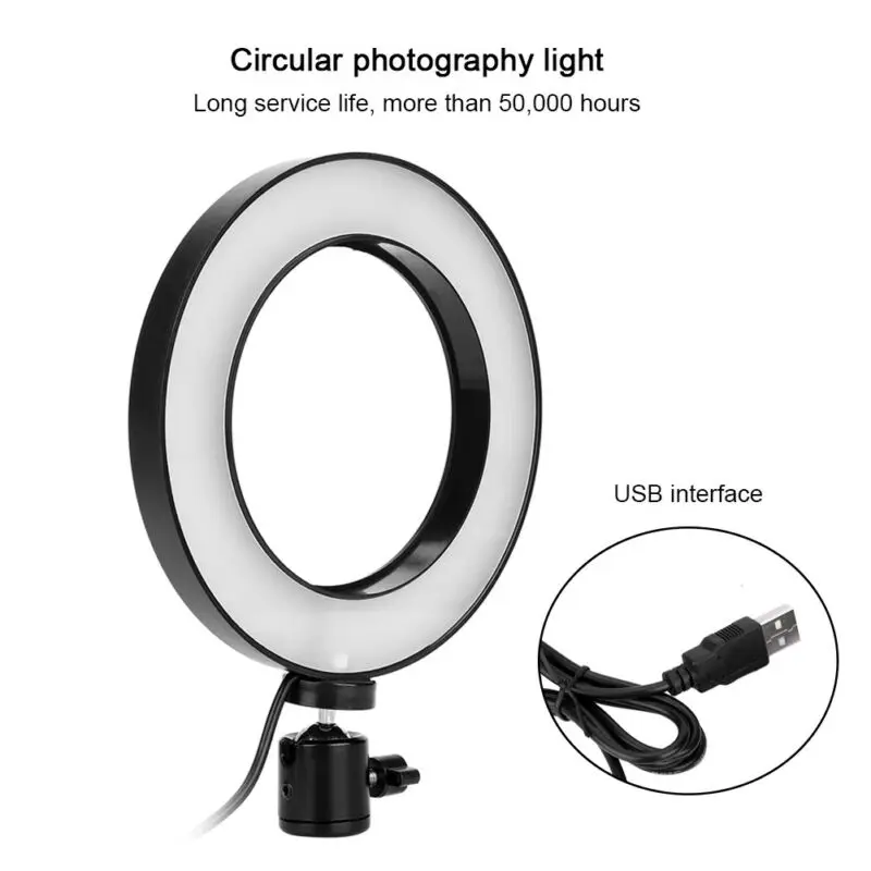 

Photography Dimmable LED Selfie Ring Light Youtube Video Live 3500-5500k Photo Studio Light With Phone Holder USB Plug Tripod