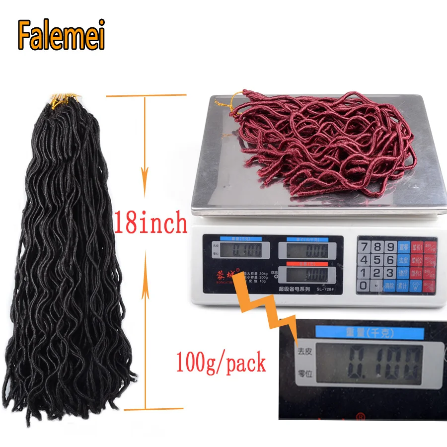 FALEMEI Goddess Faux locs Curly синтетические жгуты для вплетания волос наращивание мягких замков ошибка блонд черный вязание крючком плетение волос