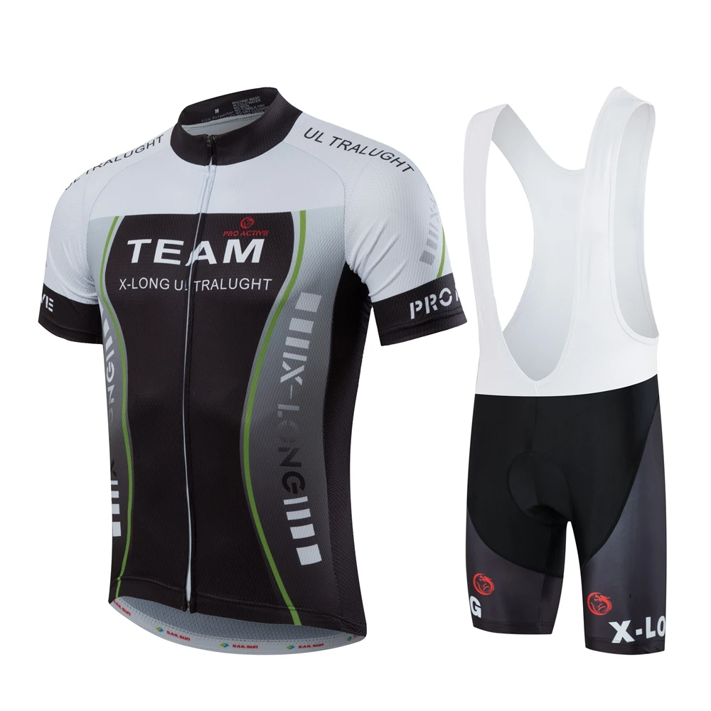 Buy X LONG STOP Men Black Team Cycling Jersey Bib