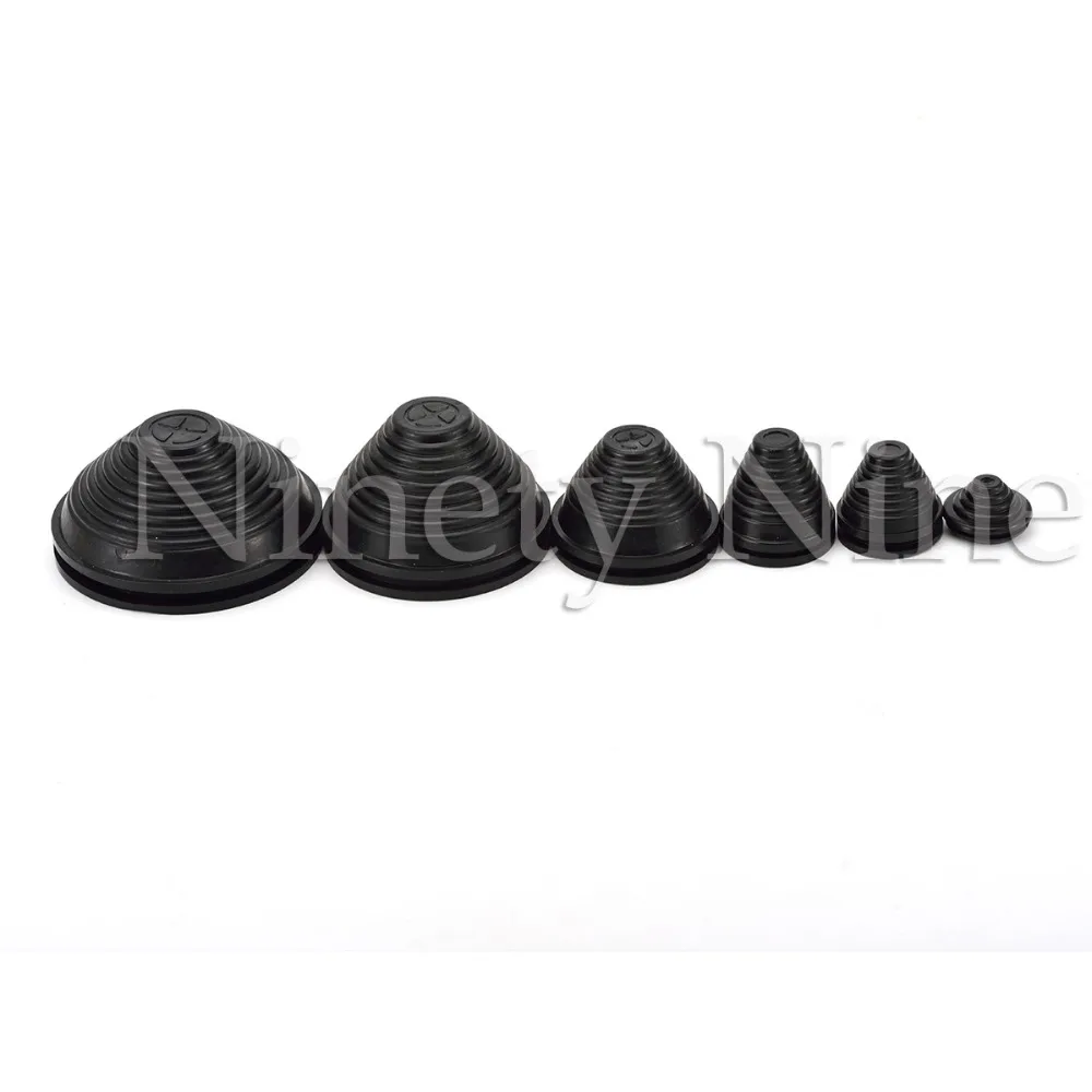 

20Pcs 25-80mm Groove Diameter Black Synthetic Rubber Tower Shaped Wires Grommet Gaskets Protector Ring