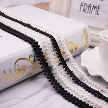 1Yards/Lot Pearl Beaded Lace Ribbon African Lace Fabric Embroidered Lace Trim Beaded Fringe Collar Dress Sewing Garment Applique цена 1Yards/Lot Pearl Beaded Lace Ribbon African Lace Fabric Embroidered Lace Trim Beaded Fringe Collar Dress Sewing Garment Applique цены онлайн