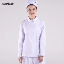 Женская Больничная медицинская рабочая одежда костюм воротник Уход Одежда униформа для доктора короткий рукав стоматологический салон красоты хирургические комбинезоны