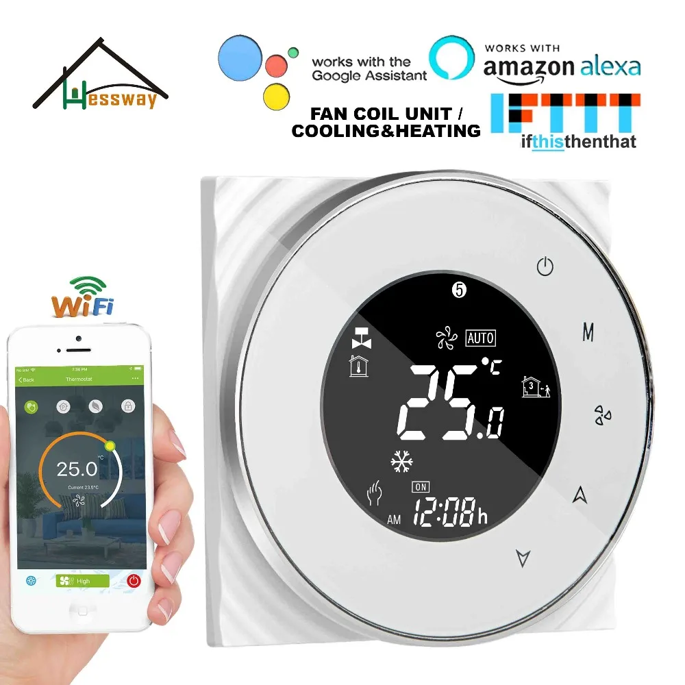 HESSWAY туя 24VAC 95~ 240VAC Air кондиционирование фанкойл блок термостат Wi Fi для 2 P 4 Охлаждение, отопление