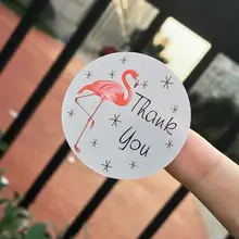 240 шт./лот Фламинго Круглый "спасибо" Печать стикер чашка подарок запечатывание коробки стикер, этикетка наклейка на упаковку 3,8 см