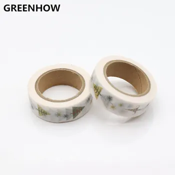 

GREENHOW 15mmX10m Merry Christmas Paper Masking Tapes Washi Tape 8066