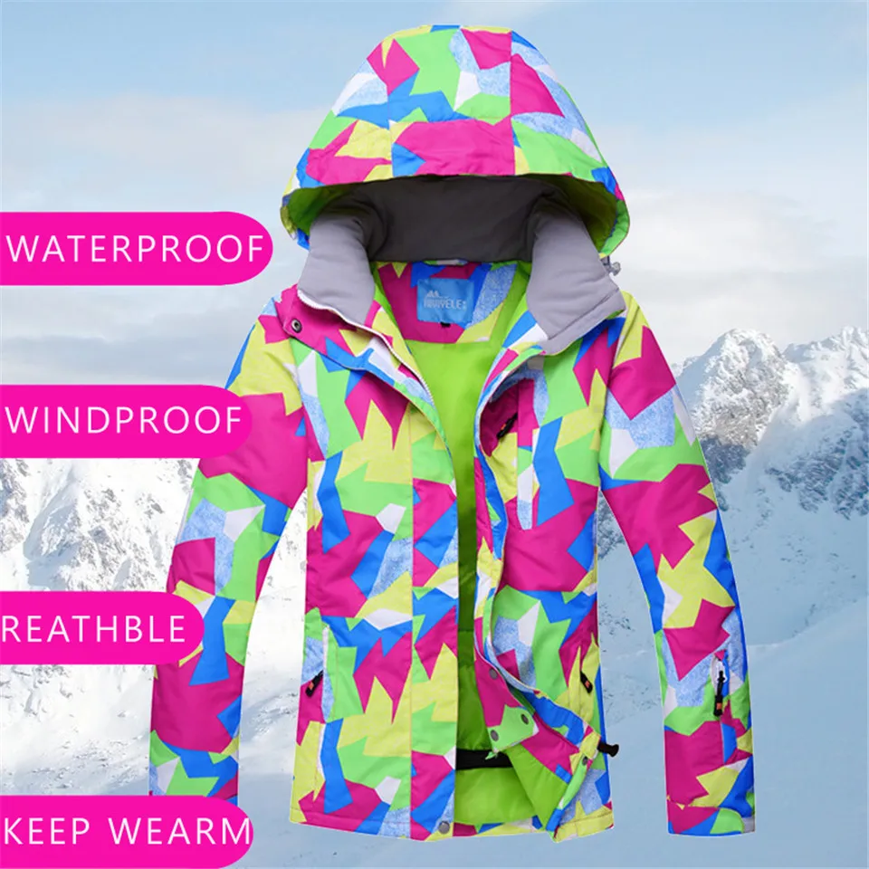 RIVIYELE зимний лыжный костюм женский, ветрозащитный, водонепроницаемый, лыжный и теплый и дышащий, куртка+ штаны