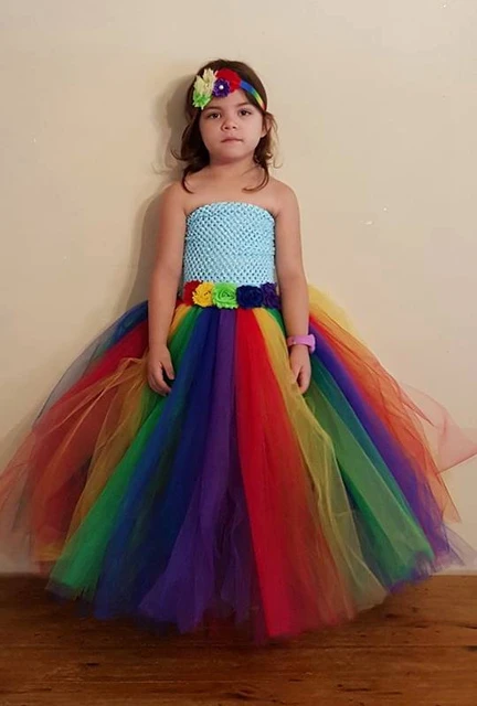Ble and Purple Flower Girl Dresses