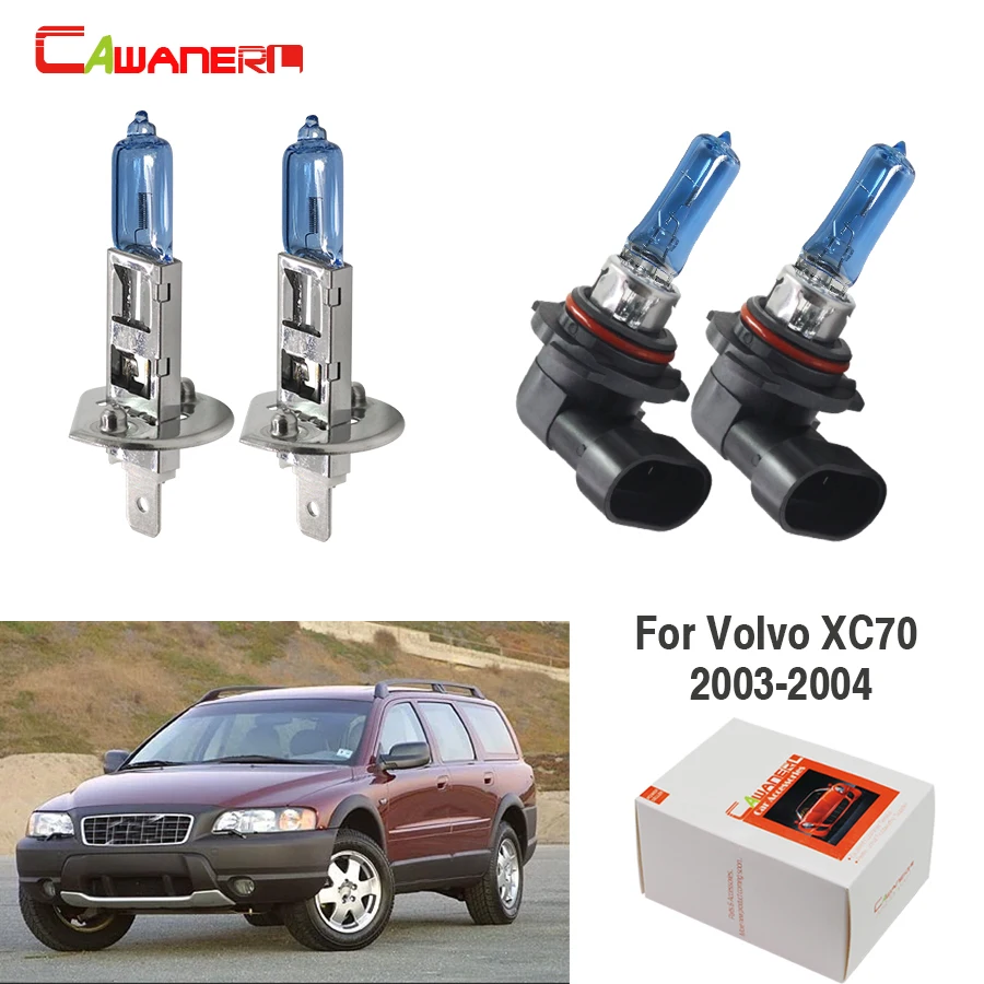 

Cawanerl 2 Pair 100W Car Light Halogen Headlight High Beam & Low Beam For Volvo XC70 Wagon 2.5L 2003-2004