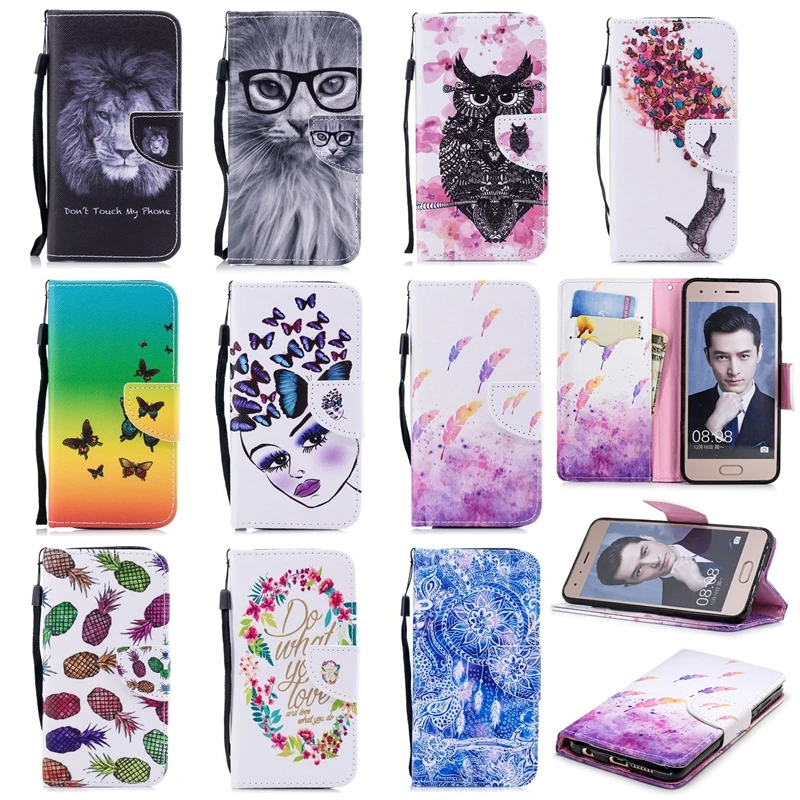 Сумка для телефона чехол Capa huawei Enjoy 7 S 7c 8 9 кожаный флип кредитный держатель стойка