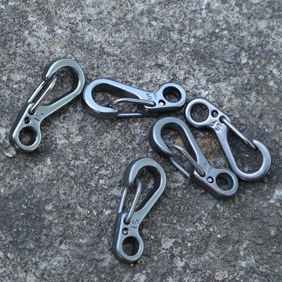 

5PCS Outdoor Camping Equipment Stainless Steel Hiking Climbing Tool Alloy Keyring Carabiner Camp Snap Clip Hook Keychain J069