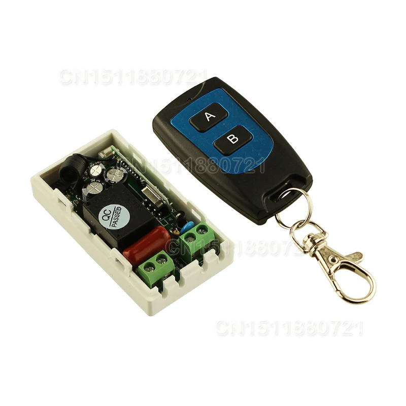 

AC 220 V 1CH Wireless Remote Control Lighting Switch System Receiver 2 keys waterproof Remote 315mhz 433.92mhz