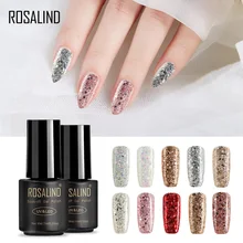 ROSALIND гель 1 S Горячая лак для ногтей 7 мл Алмазный Цвет гель покрытые лаком ногти дизайн УФ блестящие украшения для маникюра гель лак для ногтей