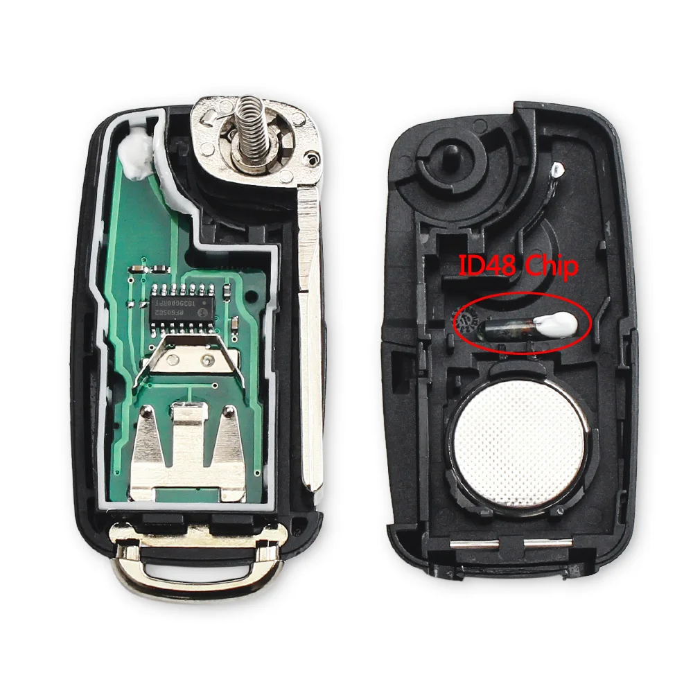 Chiave telecomando per VW Volkswagen Golf PASSAT Tiguan Polo Jetta Beetle 5K0837202AD 434MHz ID48 -