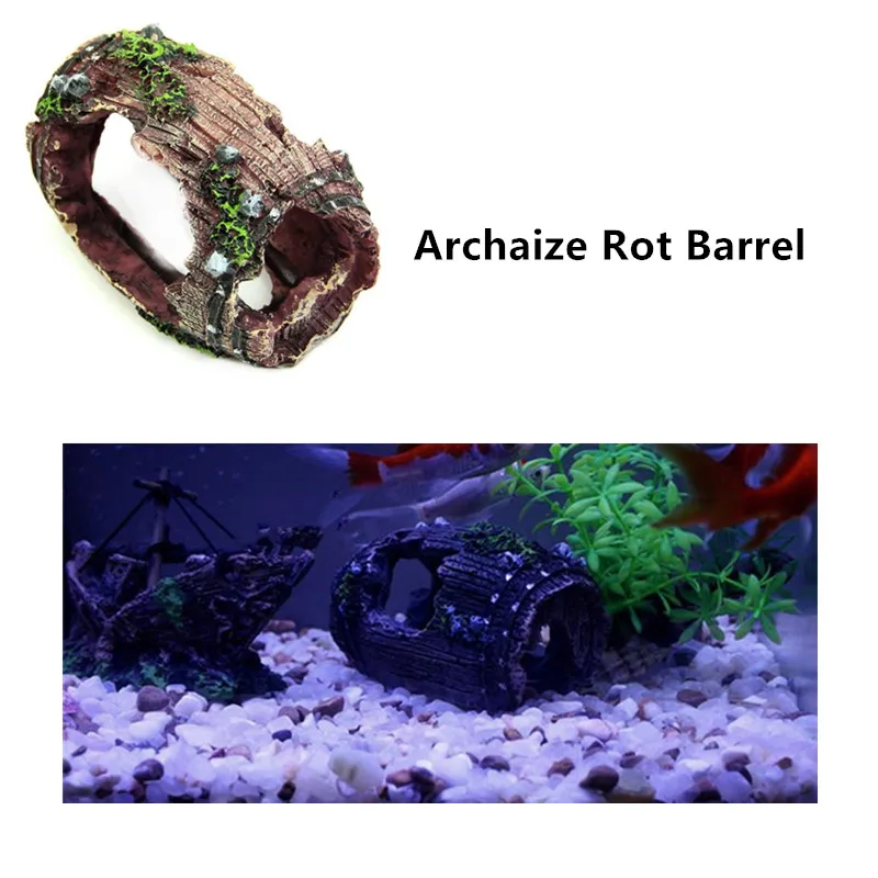 

2 Pcs Beautiful Rot Oak Barrel Shaped Models Aquarium Equipment Accessories Small Ornament Fish Tank Decorative Landscapes Brown
