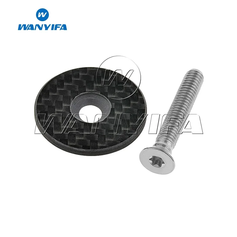 Glossy with Titanium Титановый "Wanyifa" Болт M6X35+ 1 1/" CNC труба из углеродистого волокна 3 K из углеродного волокна Глянцевая/матовый шоссейный велосипед Горный велосипед Велоспорт седло велосипеда гарнитура стволовых Топ Кепки - Цвет: Glossy with Titanium